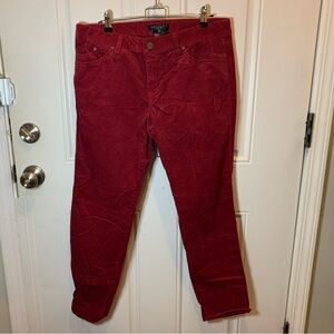 Sanctuary Clothing Red Cherry Velveteen Corduroy Trousers Size 31